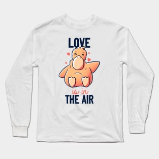 Love Is In The Air Funny Cute Duck Gift Long Sleeve T-Shirt